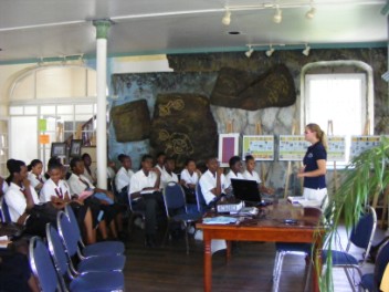 Megan presenting to StV schools